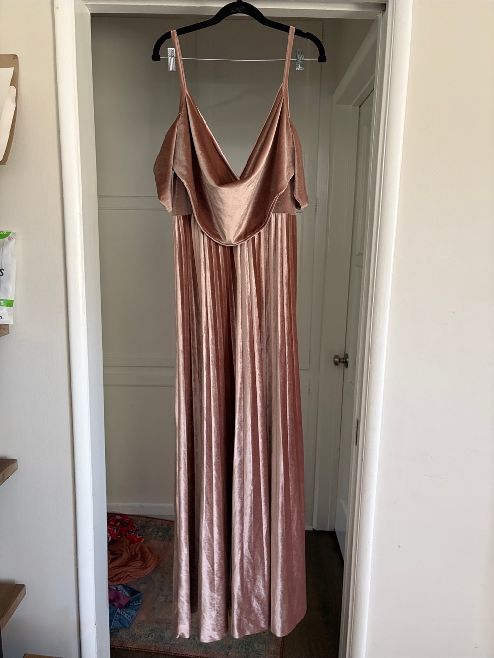 ASOS Rose Blush Velvet Maxi Dress - Picture 4 of 6